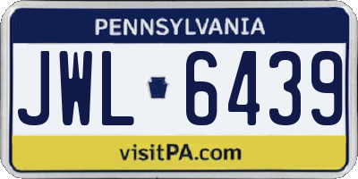 PA license plate JWL6439