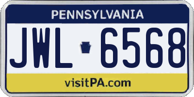 PA license plate JWL6568