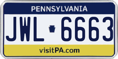 PA license plate JWL6663