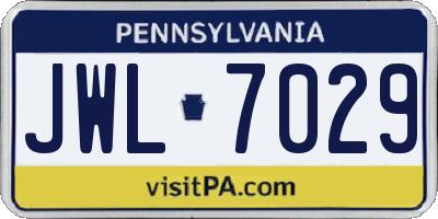 PA license plate JWL7029