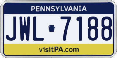 PA license plate JWL7188