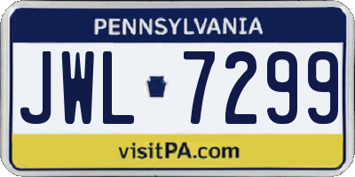 PA license plate JWL7299