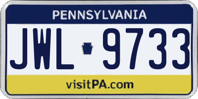 PA license plate JWL9733