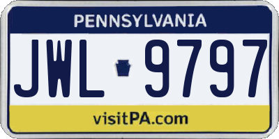 PA license plate JWL9797