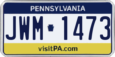 PA license plate JWM1473