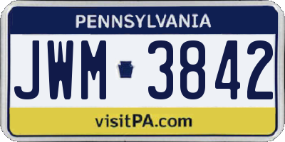 PA license plate JWM3842