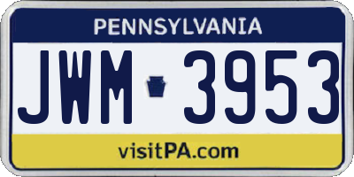 PA license plate JWM3953