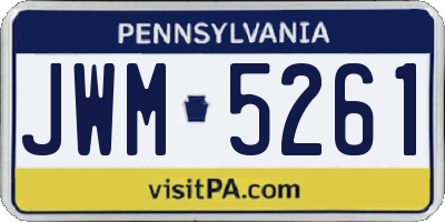 PA license plate JWM5261