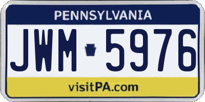 PA license plate JWM5976
