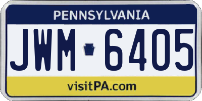 PA license plate JWM6405