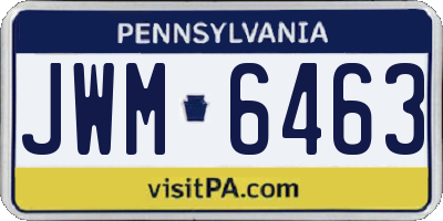 PA license plate JWM6463