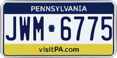 PA license plate JWM6775