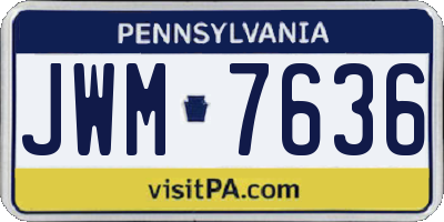 PA license plate JWM7636