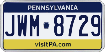 PA license plate JWM8729