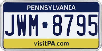 PA license plate JWM8795