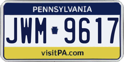 PA license plate JWM9617