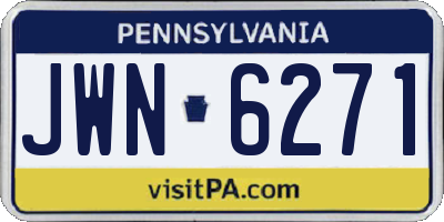 PA license plate JWN6271