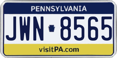 PA license plate JWN8565