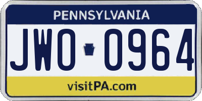 PA license plate JWO0964