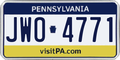 PA license plate JWO4771