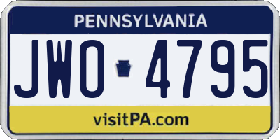 PA license plate JWO4795