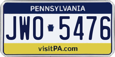 PA license plate JWO5476