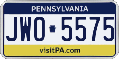 PA license plate JWO5575