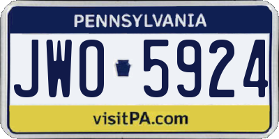 PA license plate JWO5924