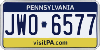 PA license plate JWO6577