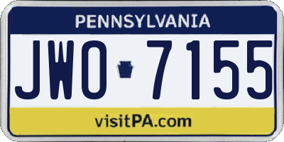 PA license plate JWO7155