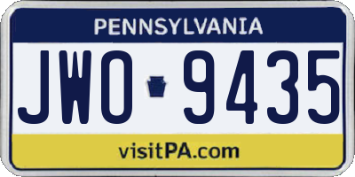 PA license plate JWO9435