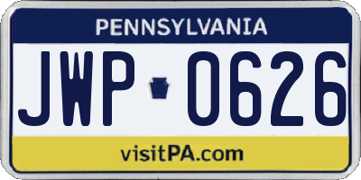 PA license plate JWP0626
