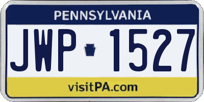 PA license plate JWP1527