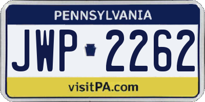 PA license plate JWP2262