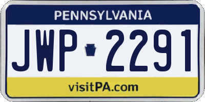 PA license plate JWP2291
