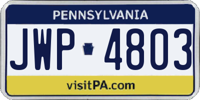 PA license plate JWP4803