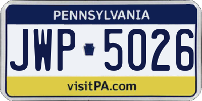 PA license plate JWP5026
