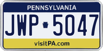 PA license plate JWP5047