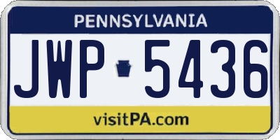 PA license plate JWP5436
