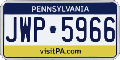 PA license plate JWP5966