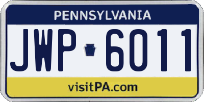PA license plate JWP6011