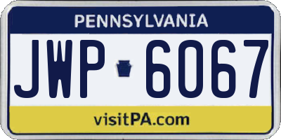 PA license plate JWP6067