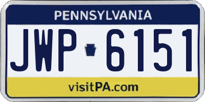 PA license plate JWP6151