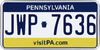 PA license plate JWP7636