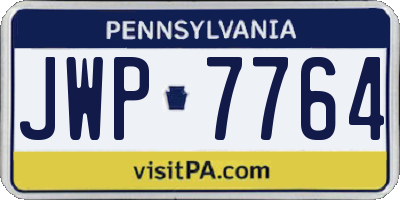 PA license plate JWP7764