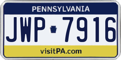 PA license plate JWP7916