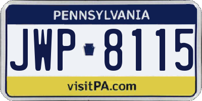 PA license plate JWP8115