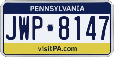 PA license plate JWP8147