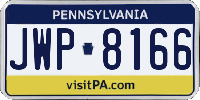 PA license plate JWP8166