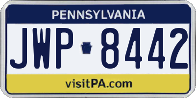 PA license plate JWP8442